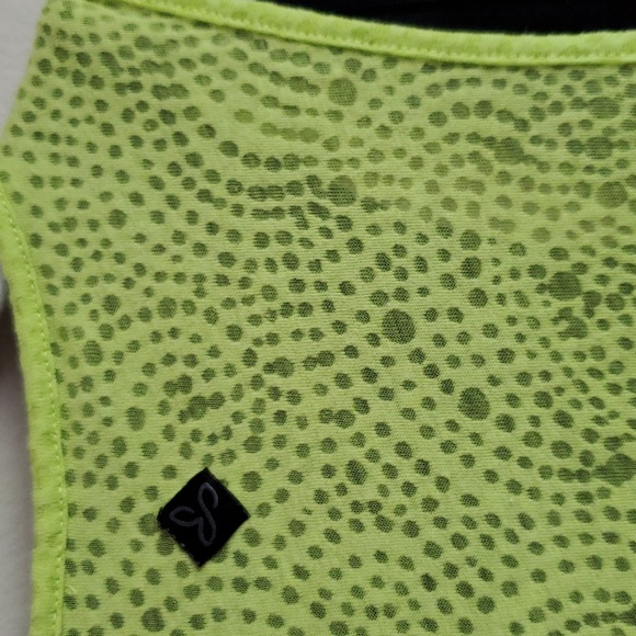 NWOT PrAna Mika Layered Athletic Tank Yellow Sheer Black Racerback Tank Medium - Picture 5 of 8